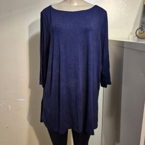 Eileen Fisher Blue Stretchy Tunic XL